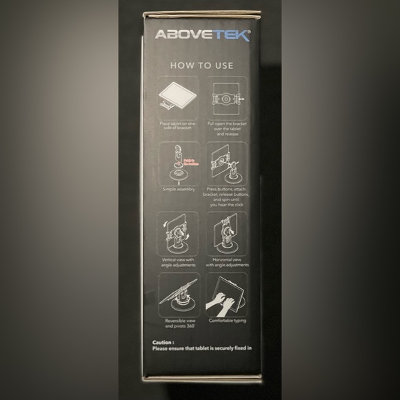 AboveTEK 360° Rotating Tablet Stand, Fits 6"-13" (Diagonal) Tablet Holder - NWT - Picture 7 of 10